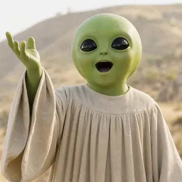 One singer from the little green aliens Closed on Sunday choir